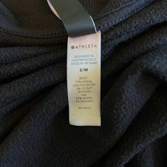 Athleta Cocoon Wrap Cardigan Black S/M Soft Modal Open Front Layer - Picture 6 of 7